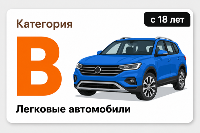 Права категории B — легковой автомобиль