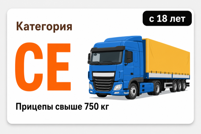 Права категории E — прицеп